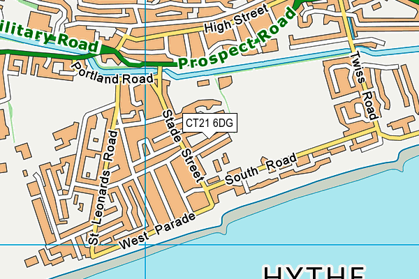 CT21 6DG map - OS VectorMap District (Ordnance Survey)