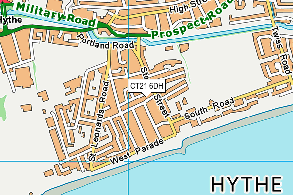 CT21 6DH map - OS VectorMap District (Ordnance Survey)