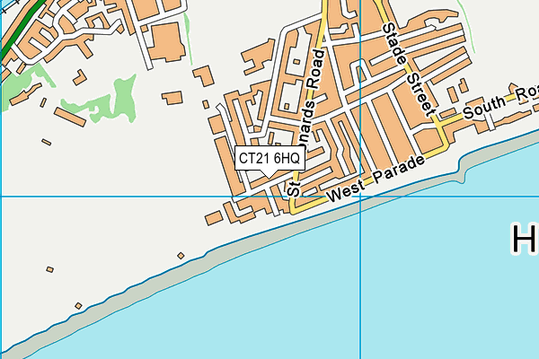 CT21 6HQ map - OS VectorMap District (Ordnance Survey)