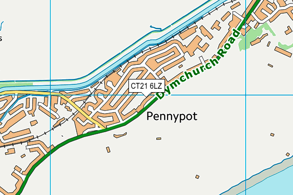 CT21 6LZ map - OS VectorMap District (Ordnance Survey)