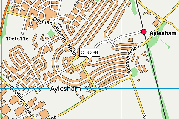 CT3 3BB map - OS VectorMap District (Ordnance Survey) CT3 3BB map - OS VectorMap District (Ordnance Survey)