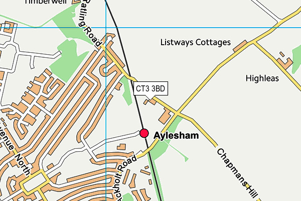 CT3 3BD map - OS VectorMap District (Ordnance Survey) CT3 3BD map - OS VectorMap District (Ordnance Survey)