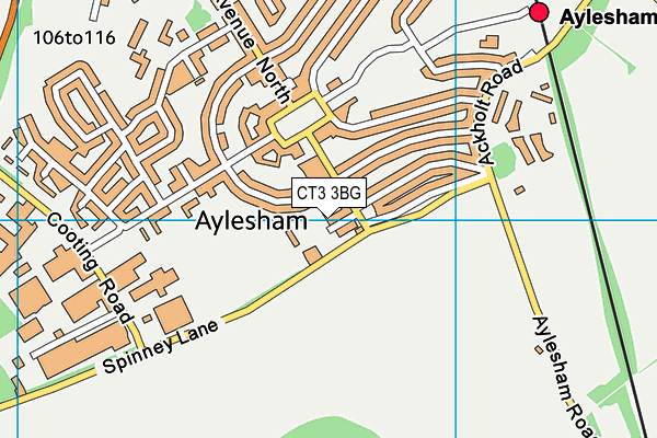 CT3 3BG map - OS VectorMap District (Ordnance Survey) CT3 3BG map - OS VectorMap District (Ordnance Survey)