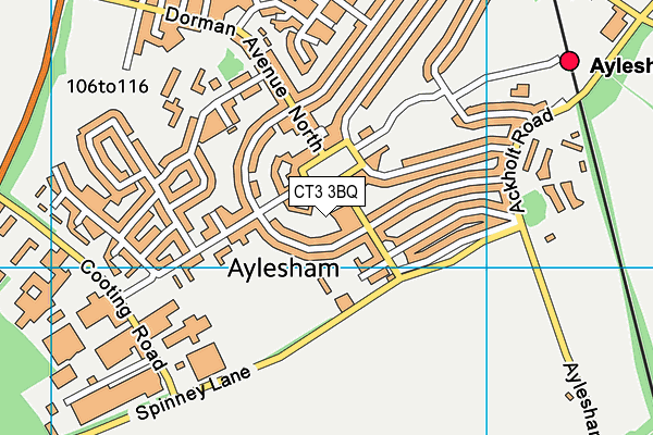 CT3 3BQ map - OS VectorMap District (Ordnance Survey) CT3 3BQ map - OS VectorMap District (Ordnance Survey)