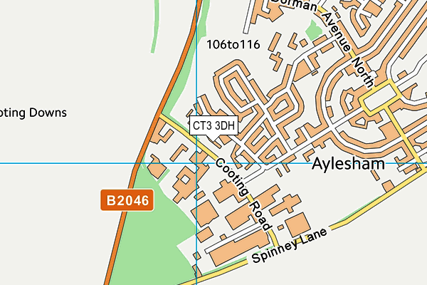 CT3 3DH map - OS VectorMap District (Ordnance Survey) CT3 3DH map - OS VectorMap District (Ordnance Survey)
