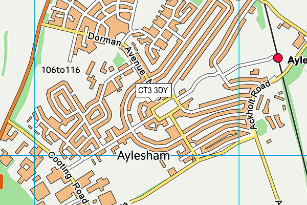 CT3 3DY map - OS VectorMap District (Ordnance Survey) CT3 3DY map - OS VectorMap District (Ordnance Survey)