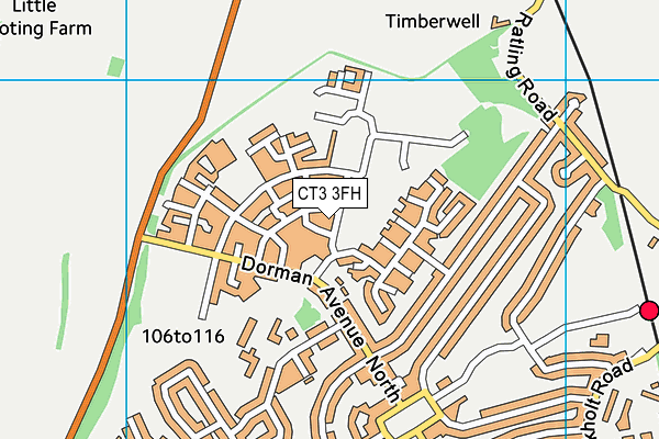 CT3 3FH map - OS VectorMap District (Ordnance Survey) CT3 3FH map - OS VectorMap District (Ordnance Survey)