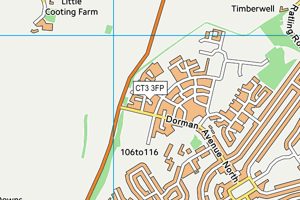 CT3 3FP map - OS VectorMap District (Ordnance Survey) CT3 3FP map - OS VectorMap District (Ordnance Survey)