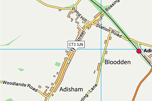CT3 3JN map - OS VectorMap District (Ordnance Survey) CT3 3JN map - OS VectorMap District (Ordnance Survey)
