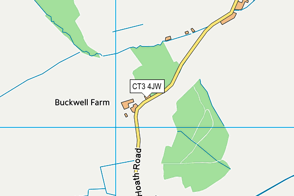 CT3 4JW map - OS VectorMap District (Ordnance Survey) CT3 4JW map - OS VectorMap District (Ordnance Survey)