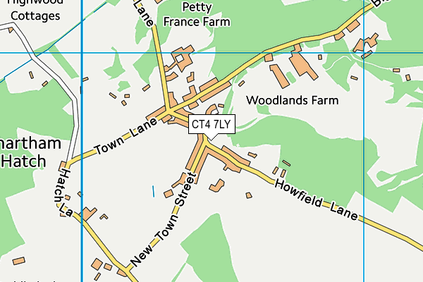 CT4 7LY map - OS VectorMap District (Ordnance Survey) CT4 7LY map - OS VectorMap District (Ordnance Survey)