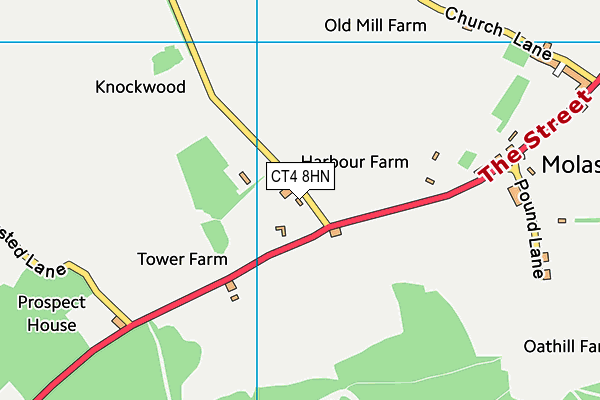 CT4 8HN map - OS VectorMap District (Ordnance Survey) CT4 8HN map - OS VectorMap District (Ordnance Survey)