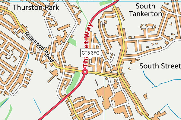 CT5 3FG map - OS VectorMap District (Ordnance Survey)