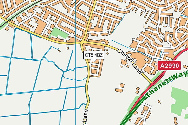 CT5 4BZ map - OS VectorMap District (Ordnance Survey) CT5 4BZ map - OS VectorMap District (Ordnance Survey)