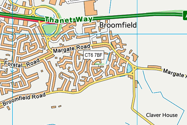 CT6 7BF map - OS VectorMap District (Ordnance Survey) CT6 7BF map - OS VectorMap District (Ordnance Survey)