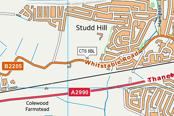 CT6 8BL map - OS VectorMap District (Ordnance Survey) CT6 8BL map - OS VectorMap District (Ordnance Survey)