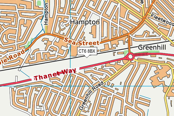 CT6 8BX map - OS VectorMap District (Ordnance Survey) CT6 8BX map - OS VectorMap District (Ordnance Survey)