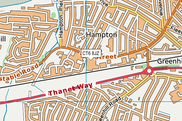 CT6 8JZ map - OS VectorMap District (Ordnance Survey)