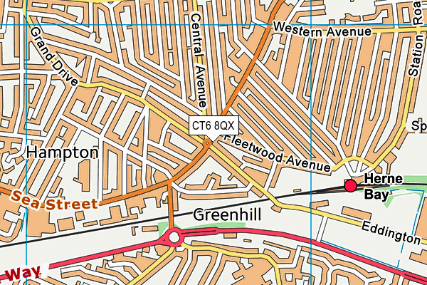 CT6 8QX map - OS VectorMap District (Ordnance Survey) CT6 8QX map - OS VectorMap District (Ordnance Survey)