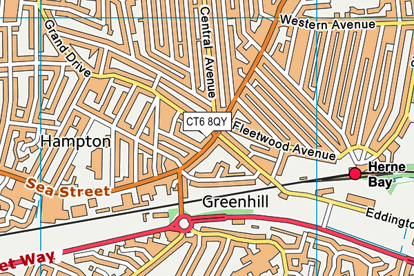 CT6 8QY map - OS VectorMap District (Ordnance Survey) CT6 8QY map - OS VectorMap District (Ordnance Survey)
