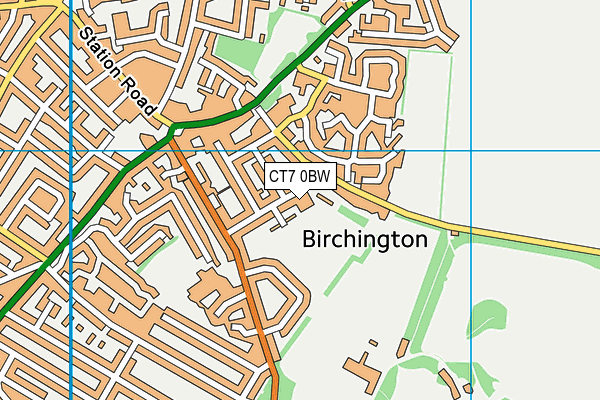 CT7 0BW map - OS VectorMap District (Ordnance Survey) CT7 0BW map - OS VectorMap District (Ordnance Survey)