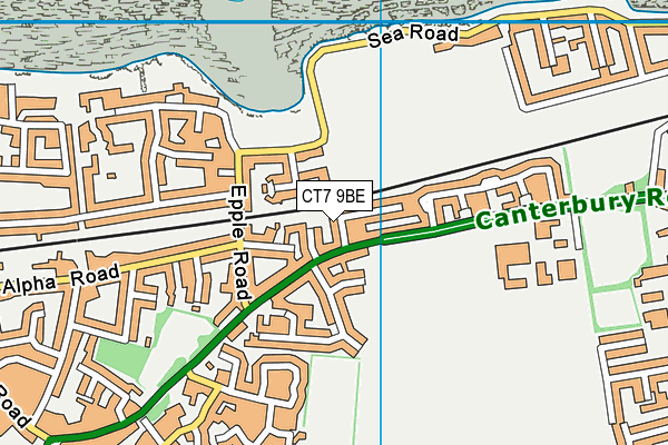 CT7 9BE map - OS VectorMap District (Ordnance Survey) CT7 9BE map - OS VectorMap District (Ordnance Survey)
