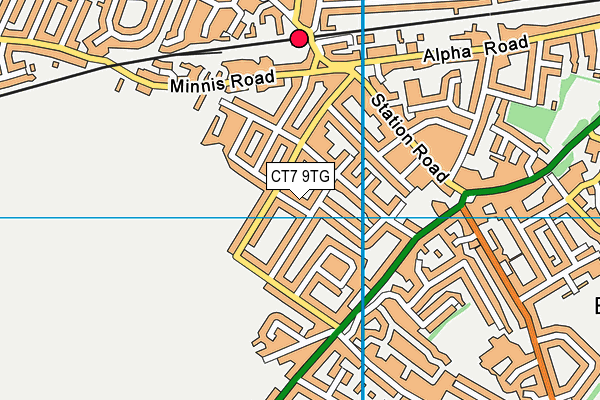 CT7 9TG map - OS VectorMap District (Ordnance Survey) CT7 9TG map - OS VectorMap District (Ordnance Survey)