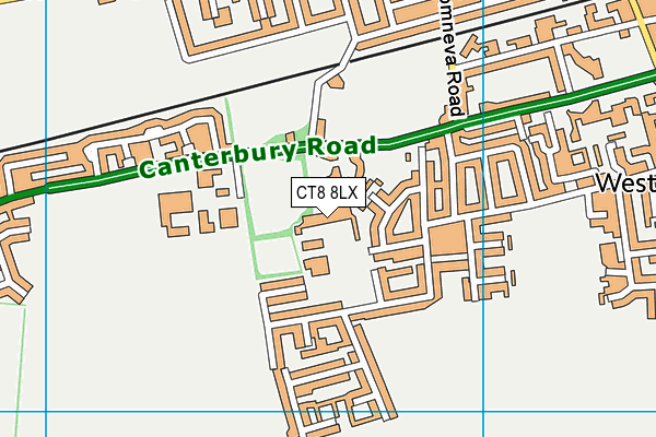 CT8 8LX map - OS VectorMap District (Ordnance Survey) CT8 8LX map - OS VectorMap District (Ordnance Survey)