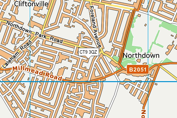 CT9 3QZ map - OS VectorMap District (Ordnance Survey)