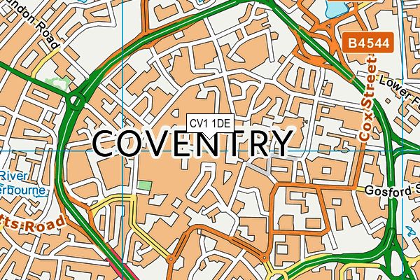 CV1 1DE map - OS VectorMap District (Ordnance Survey) CV1 1DE map - OS VectorMap District (Ordnance Survey)
