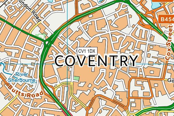 CV1 1DX map - OS VectorMap District (Ordnance Survey) CV1 1DX map - OS VectorMap District (Ordnance Survey)