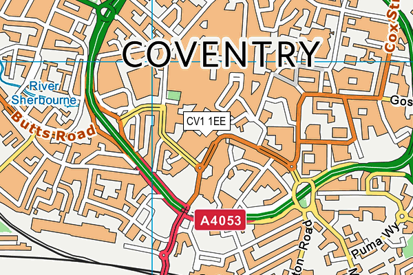 CV1 1EE map - OS VectorMap District (Ordnance Survey) CV1 1EE map - OS VectorMap District (Ordnance Survey)