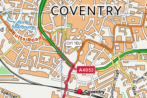 CV1 1EU map - OS VectorMap District (Ordnance Survey) CV1 1EU map - OS VectorMap District (Ordnance Survey)