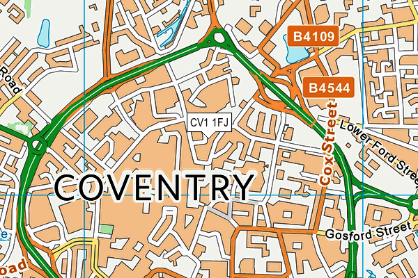 CV1 1FJ map - OS VectorMap District (Ordnance Survey) CV1 1FJ map - OS VectorMap District (Ordnance Survey)
