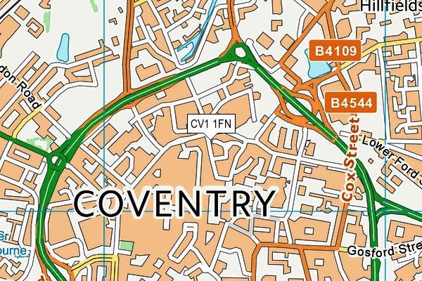 CV1 1FN map - OS VectorMap District (Ordnance Survey) CV1 1FN map - OS VectorMap District (Ordnance Survey)