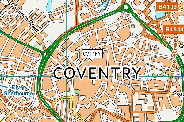 CV1 1FY map - OS VectorMap District (Ordnance Survey)