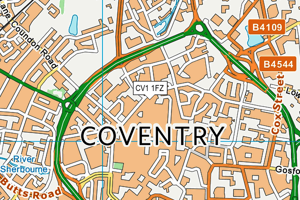 CV1 1FZ map - OS VectorMap District (Ordnance Survey) CV1 1FZ map - OS VectorMap District (Ordnance Survey)