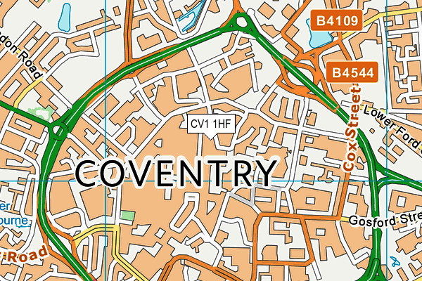 CV1 1HF map - OS VectorMap District (Ordnance Survey) CV1 1HF map - OS VectorMap District (Ordnance Survey)