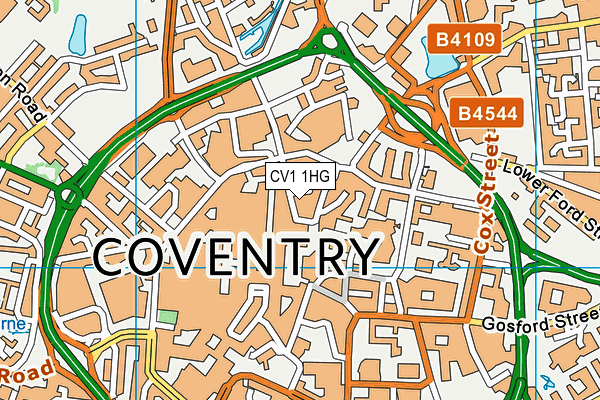 CV1 1HG map - OS VectorMap District (Ordnance Survey) CV1 1HG map - OS VectorMap District (Ordnance Survey)