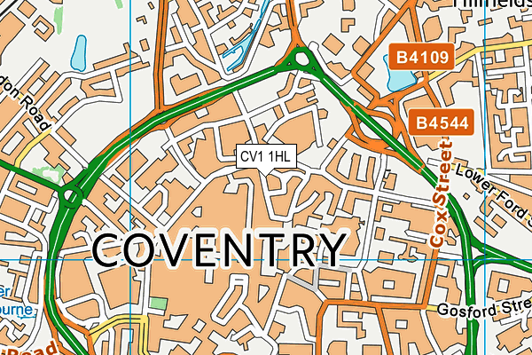 CV1 1HL map - OS VectorMap District (Ordnance Survey) CV1 1HL map - OS VectorMap District (Ordnance Survey)