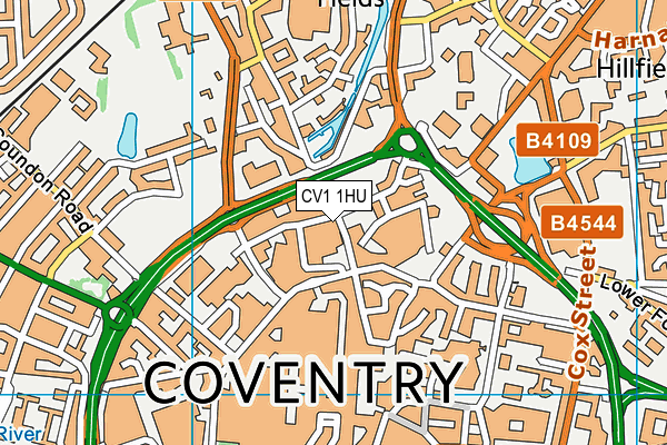 CV1 1HU map - OS VectorMap District (Ordnance Survey)