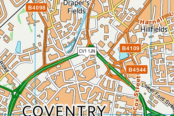 CV1 1JN map - OS VectorMap District (Ordnance Survey) CV1 1JN map - OS VectorMap District (Ordnance Survey)