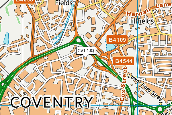 CV1 1JQ map - OS VectorMap District (Ordnance Survey) CV1 1JQ map - OS VectorMap District (Ordnance Survey)