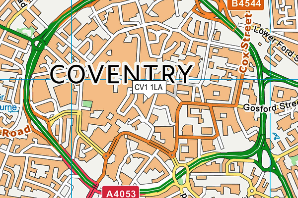 CV1 1LA map - OS VectorMap District (Ordnance Survey) CV1 1LA map - OS VectorMap District (Ordnance Survey)