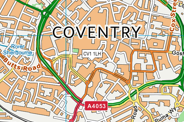 CV1 1LH map - OS VectorMap District (Ordnance Survey) CV1 1LH map - OS VectorMap District (Ordnance Survey)