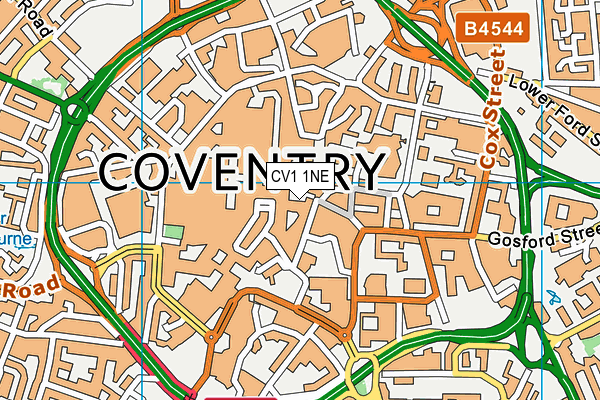 CV1 1NE map - OS VectorMap District (Ordnance Survey) CV1 1NE map - OS VectorMap District (Ordnance Survey)