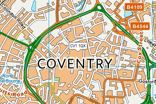 CV1 1QX map - OS VectorMap District (Ordnance Survey) CV1 1QX map - OS VectorMap District (Ordnance Survey)