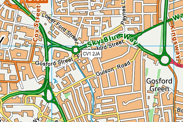 CV1 2JA map - OS VectorMap District (Ordnance Survey) CV1 2JA map - OS VectorMap District (Ordnance Survey)
