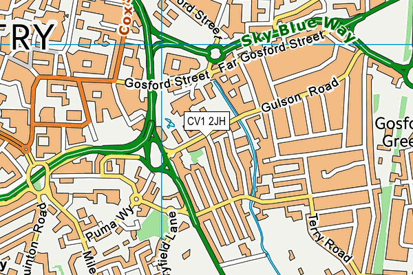 CV1 2JH map - OS VectorMap District (Ordnance Survey) CV1 2JH map - OS VectorMap District (Ordnance Survey)