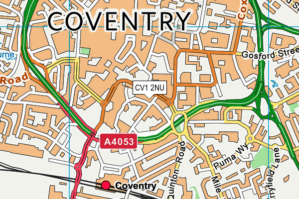 CV1 2NU map - OS VectorMap District (Ordnance Survey) CV1 2NU map - OS VectorMap District (Ordnance Survey)